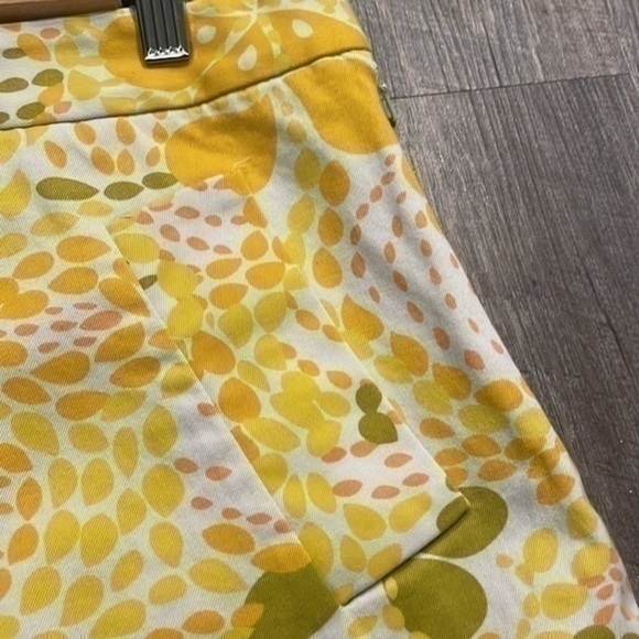 Jcrew yellow and orange graphic print floral miniskirt with pockets size 6 - Picture 2 of 7